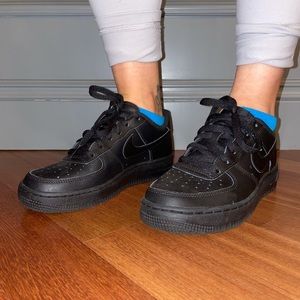 All black Nike Air Force 1 (worn twice like new)